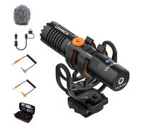 COMICA Camera Microphone, VM10 PRO Professional Video Microphone with Shock Mount,Gain Control and Deadcat, Video Shotgun Microphone for Android Smartphones-Mic for Vlogging, Live,Recording