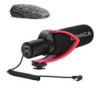 COMICA CVM-V30 Pro Shotgun Camera Microphone with 3.5 mm Jack | Directional, Condenser, Video Supercardioid Microphone, for Canon, Nikon, Sony, Panasonic, DSLR Camera, Red