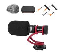 COMICA CVM-VM10II Camera Microphone Cardioid Directional Condenser Shotgun Video Microphone for Canon, Nikon, Fuji, Sony, Panasonic, Olympus DSLR Cameras, Smartphones etc.(with Wind Muff)(Red)