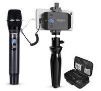 Comica CVM-WS50(H) Wireless Microphone System, 6 Channels Handheld Interview Microphone with Flexible Combination Grip for Smartphone, Camera, Perfect for YouTube, Interview, Video Conference, Podcast