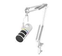 COMICA EJoy D10 A XLR USB Dynamic Microphone with Boom Arm Stand for Gaming/Live Streaming/TikTok/Podcast Recording,with RGB Light,Mute Button for PC,Smartphone,Computer,Mac,Xbox,PS4/5(White)