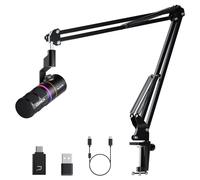 COMICA EJoy D10 Pro Mikrofon Cardioid Dynamisches USB-C/XLR Mikrofon mit 48kHz/24bit, RGB-Beleuchtung, Einstellbare Verstärkung & Monitoring