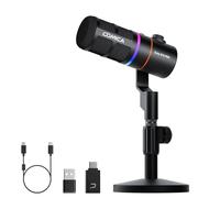 COMICA EJoy D10 Pro Mikrofon Cardioid Dynamisches USB-C/XLR Mikrofon mit 48kHz/24bit, RGB-Beleuchtung, Einstellbare Verstärkung & Monitoring