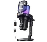 comica Ejoy Uni PRO(D) USB Wireless Microphone with Noise Cancellation, RGB Lights, Monitoring, Muting, Gaming Mic for Computer, PC, PS5, PS4,Phone, Streaming, Podcast,YouTube(Desk Mic Stand)