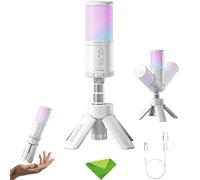 COMICA Ejoy UNI S Gaming Microphone for PC,PS5 and Smartphone,RGB Cardioid Condenser Mic with Tripod Stand, 48kHz/24bit, Noise Cancellation,White Mic for Streaming,Recording, Podcasting