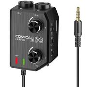 COMICA LINKFLEX.AD3 2-channel XLR/3.5mm Microphone Preamp Mixer with 48V Phantom Power, Real Time Monitor, Guitar Interface Preamp for DSLR Cameras, Camcorders, iPhone,iPad,Mac and Android Smartphones