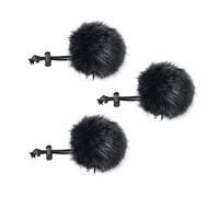 comica Pack of 3 Fur Windscreen for Microphone, Mini Microphone Fur Microphone Windscreen Muff, Wind & Pop Filter for Lavalier Microphone/VideoMic/Mobile Phone Microphone (Black)