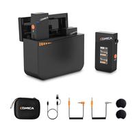 COMICA Vimo C3 Wireless Lavalier Microphone with Noise Cancellation, Monitoring, Muting, Compact Mini Wireless Lapel Microphone for DSLR Cameras iPhone Android Live-Streaming Vlogging and Recording