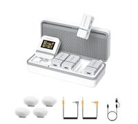 comica Vimo Q 4 Channel Wireless Lavalier Microphone System with Noise Cancellation, 4 Audio Tracks Output, 656ft Range, Wireless Mic for DSLR Camera, iPhone, Android,Recording Livestream(White)