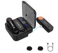 COMICA Vimo S MI 2.4Ghz Wireless Lavalier Microphone with Charging Case, MFI Certified, 656' Range, Monitoring, Wireless Microphone for Video Recording Vlog on Youtube(Lightning)