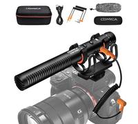 COMICA VM20 Shotgun Video Microphone with OLED Power Display & Two Low Cut Filter Modes, Super-Cardioid Directional Camera Microphone for Canon Nikon Sony DSLR Cameras & Smartphone（60H+）