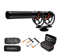 COMICA VM20 Super-Cardioid Shotgun Microphone with Low Cut Filter | OLED Power Display, Camera Video Mic, for DSLR Cameras, Camcorders, Smartphones, for Filmmaking, Content Creation