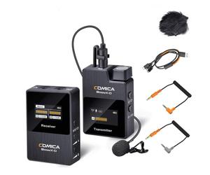 COMICA Wireless Lavalier Microphone, BoomX-D1 2.4G Wireless Microphone System with 1 Transmitter and 1 Receiver, Lav Mic for Smartphone Camera Podcast Interview YouTube Facebook Live-steam
