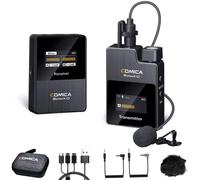 comica Wireless Lavalier Microphone, BoomX-D1 2.4GHz Wireless Tie Microphone System with 1 Transmitters and 1 Receiver, Mic Lav for DSLR Camera/Camcorder/Smartphone Podcast Interview Youtube