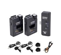 COMICA Wireless Lavalier Microphone, BoomX-DUC2 2.4G USB C Wireless Smartphone Microphone System with 2 Transmitter&1 Receiver,Lav Mic for Laptop Podcast Interview YouTube Vlog Facebook Live-steam