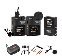 COMICA Wireless Microphone, BoomX-D PRO 2.4G Onboard Recording Wireless Lavalier Microphone with 2 Transmitters &1 Receiver, Lav Mic for Canon Nikon Sony DSLR Cameras, Smartphones,Live-streaming