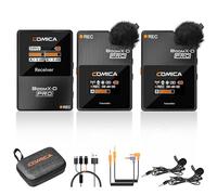 COMICA Wireless Microphone, BoomX-D PRO 2.4G Wireless Lavalier Microphone with 16G On-board Recording and 100M Transmission for DSLR Camera Smartphone Laptop YouTube Interview Live-stream