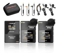 COMICA Wireless Microphone, BoomX-D PRO 2.4G Wireless Lavalier Microphone with 16G On-board Recording and 100M Transmission for DSLR Camera Smartphone Laptop YouTube Interview Live-stream