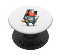 Comical Dog Builder Hard Hat Wrench Blueprints PopSockets Adhesive PopGrip