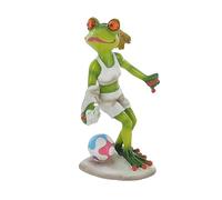 Comical Frog Female Footballer/Lioness Figurine
