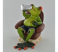 Comical Frogs - Beer Time Small Resin Figurine Novelty Home Decor Joke Present Gift H11cm