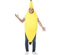 Banana Adults Fancy Dress Hawaiian Tropical Fruit Mens Ladies Costume Outfit New