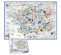 Comical Map Of France, Artwork By Tim Bulmer - 1000 Piece Puzzle For Adults, Large Puzzle 66cm X 50cm In Size. Challenging To Complete But Fun And Humorous. Makes A Great Gift For Birthdays
