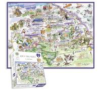 Comical Map Of North York Moors By Tim Bulmer - 1000 Piece Puzzle For Adults, Large Puzzle 66cm X 50cm In Size. Challenging To Complete But Fun And Humorous