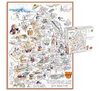 Comical Map Of Northumberland, Artwork By Tim Bulmer - 1000 Piece Puzzle For Adults, Large Puzzle 66cm X 50cm In Size. Challenging To Complete But Fun And Humorous. Makes A Great Gift For Birthdays