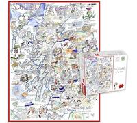 Comical Map Of Scotland, Artwork By Tim Bulmer - 1000 Piece Puzzle For Adults, Large Puzzle 66cm X 50cm In Size. Challenging To Complete But Fun And Humorous