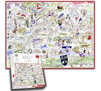 Comical Map Of Surrey By Tim Bulmer - 1000 Piece Puzzle For Adults, Large Puzzle 66cm X 50cm In Size. Challenging To Complete But Fun And Humorous