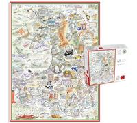 Comical Map Of Wales, Artwork By Tim Bulmer - 1000 Piece Puzzle For Adults, Large Puzzle 66cm X 50cm In Size. Challenging To Complete But Fun And Humorous. Makes A Great Gift For Birthdays