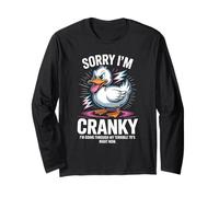 Comical Sorry Im Cranky Terrible 70s Duck Birthday Women Men Long Sleeve T-Shirt