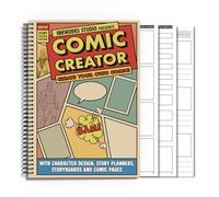ComicCreator - Create Your Own Comic Book in a Comic Book Drawing Kit - Learn How to Draw and Structure a Cartoon/Anime inc. World, Character & Story Planning w/Blank Panels. Drawing Gifts for kids