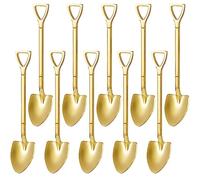 Comicfs 20 Pcs 4.7 Inches Gold Shovel Shape Demitasse Espresso Spoons, Stainless Steel Mini Coffee Spoons Set, Small Spoon for Dessert, Tea, Appetizer, Party Supplies (20 Spoon, Gold)