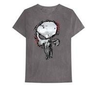 (M, Charcoal) Punisher T Shirt Metallic Skull Logo new Official Marvel Mens Charcoal Grey
