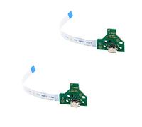 Comidox 2PCS JDS-011 USB Charging Port Socket Board Replacement Charging Port Assembly Adaptor Charger Connector Module with 12 Pin Flex Cable for Sony PS4 Controller
