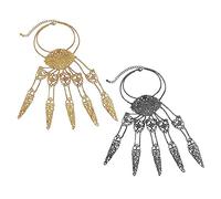 Comimark 2 pcs Punk Style Exaggerated Finger Chain Bracelet Gothic Hand Jewelry Accessories Photo Pros