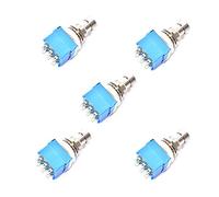 Comimark 5Pcs 3PDT 9Pin Guitar Effects Pedal Box Stomp Foot True Bypass Metal Switch 3PDT