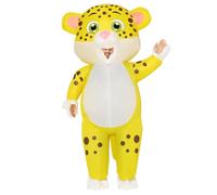 COMIN Inflatable Leopard Costume for Adults - Blow Up Full Body Yellow Leopard for Halloween Party 72"