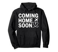 Coming Home Soon Airplane Heart Travel Quote Pullover Hoodie