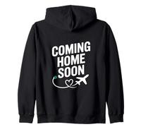 Coming Home Soon Airplane Long Distance Love Zip Hoodie