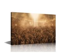 Coming of Jesus Christ Wall Decorations for Living Room Jesus Christ Revelation Pictures for Bedroom 1 Piece the Jerusalem of the Bible Canvas Wall Art Artwork Framed Ready to Hang (16''Wx 24''H)