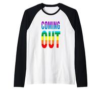Coming Out of Closet LGBT Rainbow Flag Coming Out T Shirt Raglan Baseball Tee