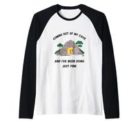 Coming Out of My Cave and I've Been Doing Just Fine Song Raglan Baseball Tee
