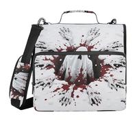 Coming Out of The Snow Ground 3 Rings Zippered Binder Bag with Handle Waterproof Portfolio Binder for Office School