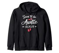 Coming Soon 2027 Soon To Be Auntie est.2027 Zip Hoodie