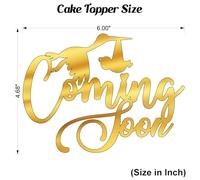 Coming Soon Baby Shower Cake Topper Acrylic 3mm Thick and Classy - 6" & 4.68" (CLEAR)