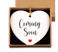Coming Soon New Baby Announcement to Family Ideas Christmas Ornament Keepsake Sign Heart Plaque Expecting Parents to Be Unique Gifts Pregnancy Announcement for Husband Wife Grandparents
