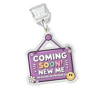 Coming Soon New Me Healing In Progress Charms for Kindle for Phone Dust Plug Charm 1.5 Inches Mental Health Self Love Positivity Lightning/Type C Charging Port Acrylic Material Accessories for Reader